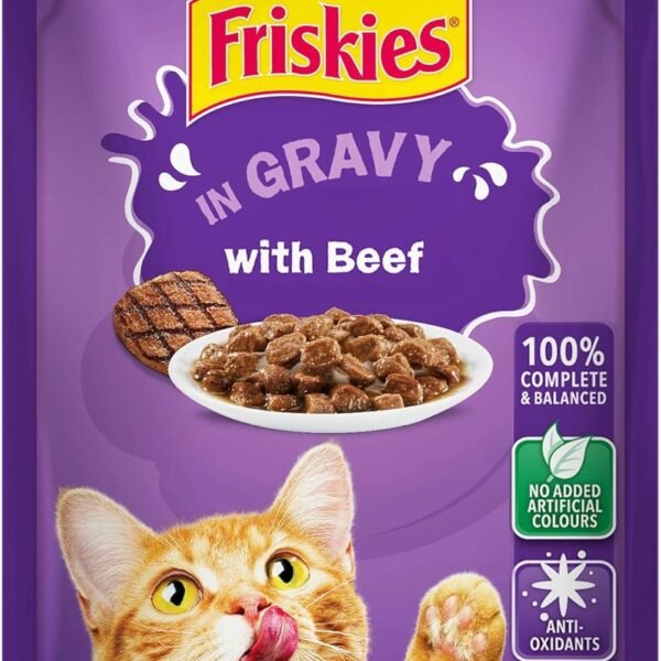Purina Friskies Beef Chunks in Gravy Wet Cat Food (85g)