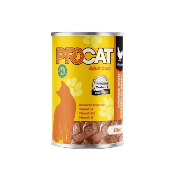 PROCAT wet food chunks in gravy for Adult Cats 415gm
