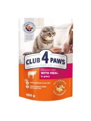 CLUB 4 PAWS with Veal in gravy premium poutch 100gm